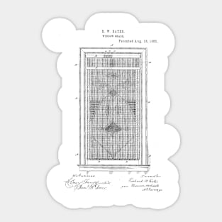Window Shade Vintage Patent Hand Drawing Sticker